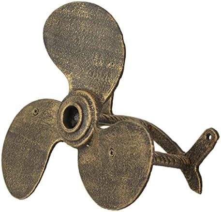 Zeckos Garden Hose Holder Boat Propeller 10.5 Inch Cast Iron Bronze by Zeckos