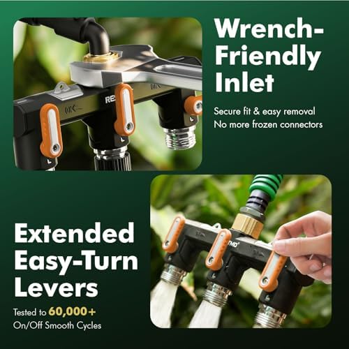 Restmo 3 Way Garden Hose Splitter Heavy Duty 100% Metal Body - Image 4
