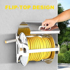 Stainless Steel Wall Mounted Garden Hose Reel Heavy Duty, Holds 164 ft 1/2-inch Water Hose Winder, Outdoor Manual Reel with Brass Fitting, Space Saving, for Yard Lawn Garage 30m - Image 6