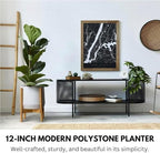 Fox & Fern Large Planter for Indoor or Outdoor, White Matte, 12 Inch - Image 2