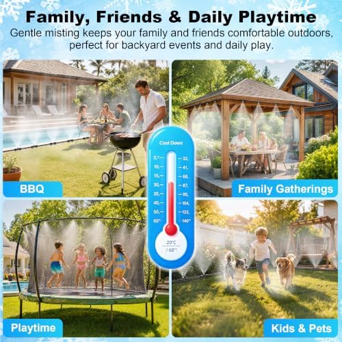 Thiswing 100 FT Dual-Line Misting Cooling System with 24 Brass Nozzles - Image 5