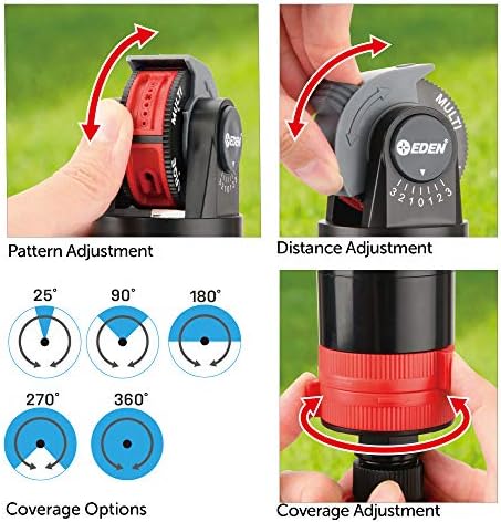 Eden 94124 Multi Pattern Turbo Gear Drive Sprinkler Plus Misting System, with Quick Connect Set & 95124 Adjustable 4-Way Mini Turbo Oscillating Sprinkler W/Quick Connect Starter Set - Image 3