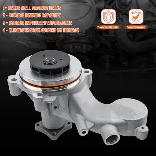AW6701 Professional Engine Water Pump w/4 Bolt Pulley Flange Compatible With Ford F-150 2014-2011, Mustang 2014-2011 5.0L V8 Replace#1253270, 43014 - Image 3