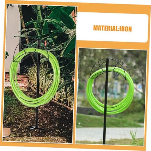 Portable Iron Garden Hose Stand, Black Outdoor Water Hose Holder - Image 7