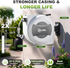 Silvel Automatic Retractable Garden Hose Reel, 1/2" x 110ft Wall Mount, 12V 2.5Ah Battery Powered & Button-type Length Control,Heavy Duty Hose Reel with 10 Pattern Nozzle, Upgraded UV Resistant - Image 7