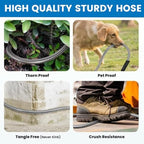 Garden Hose 100 ft, Heavy Duty Stainless Steel Metal Water Hose with 8 Function Nozzle, No Kink, Leak-proof and Lightweight, Easy to Use and Sturdy, Puncture-Proof Outdoor Yard Hose - Image 6
