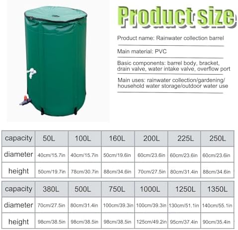 Collapsible Rain Barrel Foldable Portable Water Storage Tank Container,Collapsible Rain Water Collection Barrel with Spigot and Filter, Eco-Friendly Outdoor Water Storage Solution for Garden - Image 2