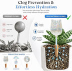 HyJeryty Non-Clogging Iridescent Tulip Plant Watering Globes with Terracotta Spikes, Hand Blown Glass Self Watering Planter Insert, Watering Bulbs for Indoor Small & Medium Potted Plants (3 Pack) - Image 3