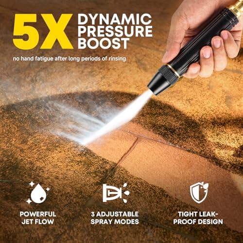 LusterAce High Pressure Hose Nozzle, Adjustable Garden Hose Spray Nozzle for Watering Plants, Patio Cleaning and Car Washing, 2 Pack - Image 4