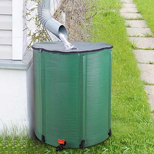 50 Gallon Collapsible Rain Barrel, Portable Rainwater Collection System, Water Storage Tank, Rain Catcher Barrel with Spigots and Overflow Kit, Rain Water Barrel Collector for Garden, Green - Image 2
