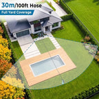 Garden Retractable Hose Reel, 100FT Portable Hose with 10-Pattern Spray Nozzle, Portable & Wall-Mounted, Compact & Space-Saving, All-in-One Kit Water Hose for Car Wash & Gardening - Image 7