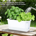 Oliz Window Box Planter 4 Packs, 14 Inches Rectangle Flower Pots with Breathable Drainage Holes, Pots for Vegetables, Herbs, Flowers, Garden Windowsill Balcony (Translucent White) - Image 5