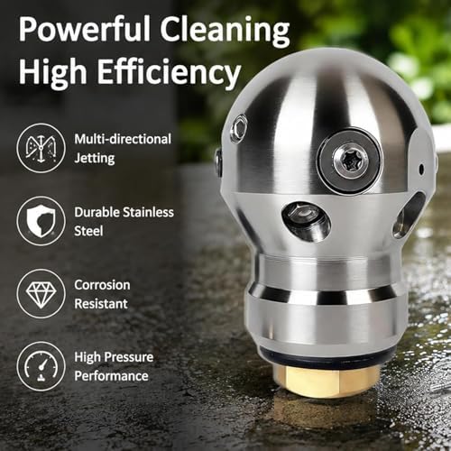 3/8 Rotary Sewer Jetter Nozzle Kit for Pressure Washer,80L/min (21.1 GPM) - Image 2