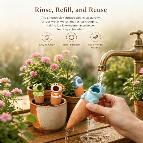 6Pcs Terracotta Animal Self Watering Spikes Indoor Outdoor Potted Plants，6 - Image 6