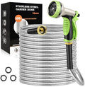 GOXAWEE 100FT Garden Hose, Stainless Steel Water Hose, 10 Function Nozzle by GOXAWEE