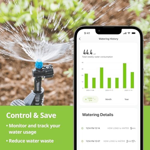 Raindrip R875CT Hose-End Smart Water Sprinkler Timer, Wi-Fi, Wireless Hose Faucet Bibb Timer for Garden, Drip Irrigation System Controller, Free App via 2.4 GHz Gateway Combo,GHT Compatible, Gray - Image 6