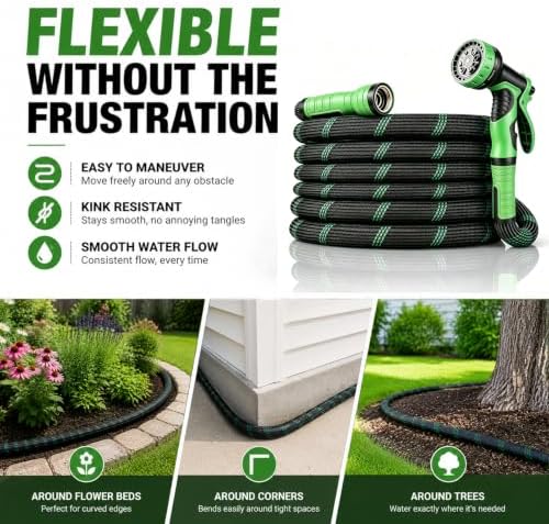Ultra-Lightweight Garden Hose 50 ft with Spray Nozzles - Image 4