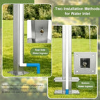 304 Stainless Steel, Outdoor Water Column Garden Water Tap, Antifreeze Hose Faucet Extender Water Column with Faucet, Frost Proof Hydrant for Yard(Short Height:50cm/19.7in) - Image 4