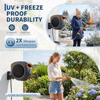 100FT Retractable Garden Hose Reel, 1/2" in Mesh PVC Water Hose Reels with 10-Function Spray Nozzle, Automatic Slow Retraction System, Any Length Lock for Garden, Yard & Outdoor Watering - Image 4