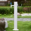 Outdoor 304 Stainless Steel Cylindrical Vertical Garden Water Column, Decorative Yard Hydrant Water Feature Fountain, Freestanding Garden Hose Holder with Full Copper Faucet,for Irrigation and Water by Unknown