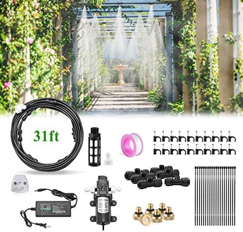 Misting Cooling System with Pump Filter Kit,20FT/6M Mist Line 6 Brass Mist Nozzle 116 PSI 5L/Min DIY for Outdooor Patio Porch Greenhouse Backyard - Image 3