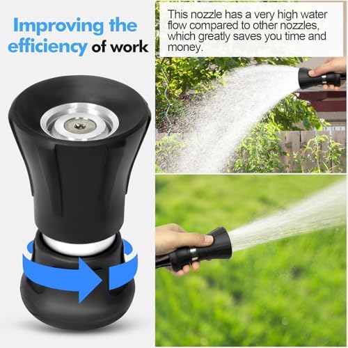 SPECILITE 5/8" Hot/Cold Garden Rubber Hose 50 ft with High Flow Nozzle - Image 5