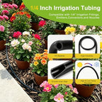 300FT 1/4in Drip Irrigation Tubing with Clamp and Stake,Irrigation Tube Kit - Image 3