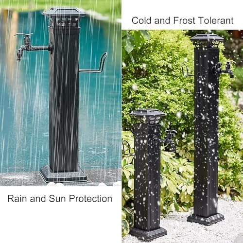 Frost-Free Solar Light Water Column - Durable Freestanding Outdoor Faucet & Decorative Garden Spigot - Weather-Resistant Hose Stand for Patios & Gardens - Image 7