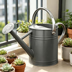 Metal Watering Can for Outdoor Plants, Watering Can Decor 1 Gallon (Gray) - Image 7