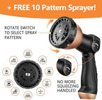200 ft Garden Hose - Expandable Garden Hose with 10 Function Spray Nozzle - Kink-Free, Lightweight, Durable, Flexible, 2026 New Retractable Water Hoses for Yard, Lawn, Gardening(Black Rose gold) - Image 6