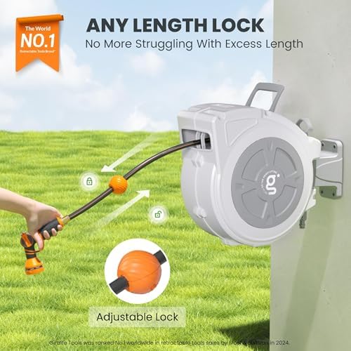 Giraffe Tools Garden Retractable Hose Reel 1/2" x 65FT,Wall Mounted - Image 2