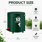 200 Gal Collapsible Rain Barrel with Spigot, Filter and Overflow Kit, Green - Image 2