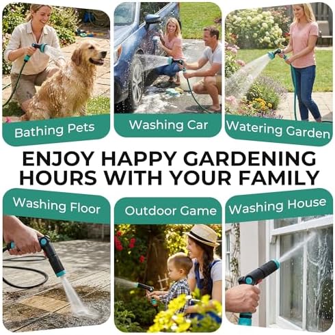 Garden Hose Nozzle Multiple modes Dual Nozzle System Thumb Control for Watering Garden, Cleaning, Washing Car, Showering Pets - Image 4