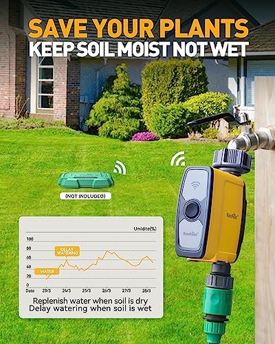 RAINPOINT Sprinkler Timer WiFi Water Timer, Smart Hose Timer, WiFi Sprinkler Controller Automatic Watering System Irrigation Water Valve, APP & Voice Control, Weather-based Auto Rain Delay, For Garden - Image 4