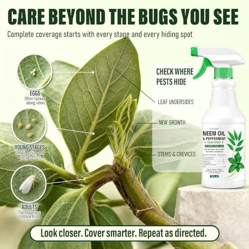 Neem Oil Spray for Plants with Peppermint Oil, Ready-to-Use, 16 oz - Image 4