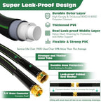 Garden Hose 50 ft Water Hose Flexible Heavy Duty Lightweight No Kink Long Outdoor Non-Expandable High Pressure Flat Hoses Pipe 50’ Strong 3/4’’ Brass Fitting for Outside Yard Lawn Car Wash - Image 2