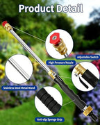 Garden Hose Nozzle High-Pressure Washer with 3 High-Pressure Nozzles,Jet Garden Hose to Mini Power Washer Attachment Adapter-3/4 Ght to 1/4,For Car Wash,Patio Gardens Outdoor Cleaning - Image 3