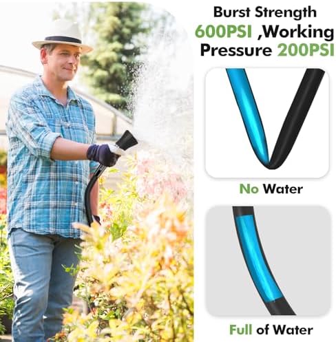SPECILITE 5/8" Garden Rubber Hose 100 ft with High Flow Nozzle - Image 4