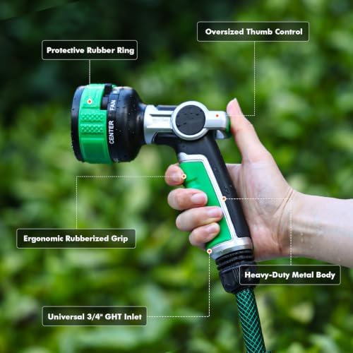RESTMO Water Hose Nozzle Heavy Duty, Adjustable Garden Sprayer for Outdoor - Image 3