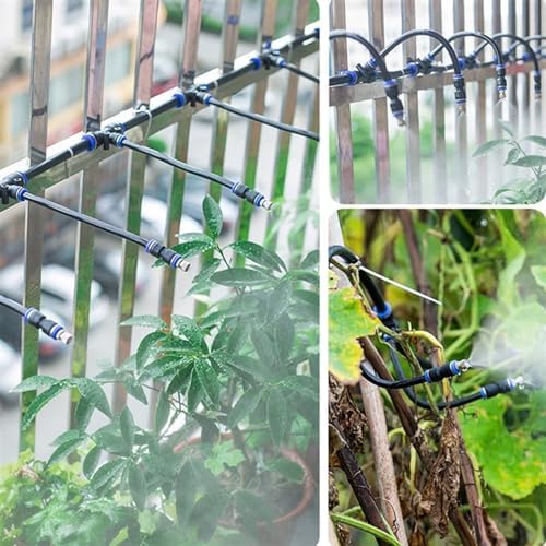 Atomizing kit, 360 Degree Adjustable Copper Sprayer atomizing System, Watering Plant Devices Nozzle Emitters Sprinkler for Garden, Flower Bed(15m) - Image 2