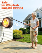 5/8 in 115 ft Retractable Garden Hose Reel with 9-Pattern Sprayer Nozzle - Image 2