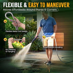 Bernini 40-Ft Metal Garden Hose with Storage Pot, Heavy-Duty, Flexible and Expandable Garden Hose, Kink-Free Stainless Steel, Includes Spray Nozzle & Brass Fittings - Image 3