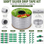 Tondiamo 500 ft 5/8" Drip Tape Irrigation Kit 16 Mil 6" Spacing, Green - Image 2