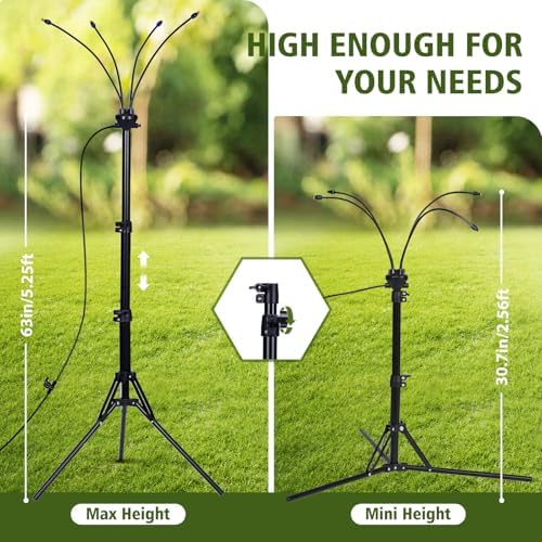 Standing Misters for Outside Patio,Adjustable Height (up to 5.25FT) with 26.2FT Water Supply Line, Patio Misting System for Cooling Outdoors,Portable Mister for Patio,Backyard Pool and Garden - Image 4