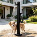 Outdoor Garden Water Column with Faucet & Spray Gun Hose Stand Stainless Steel Floor Mounted Hydrant Water Tap for Patio Backyard Car Wash Pet Bathing(Style 3,Height: 80cm/31.5in) by Gaommini