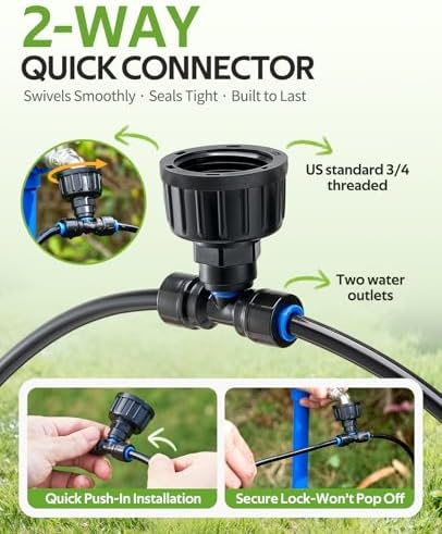 HIRALIY 50FT Drip Irrigation Kit with Timer for Raised Beds - Image 3