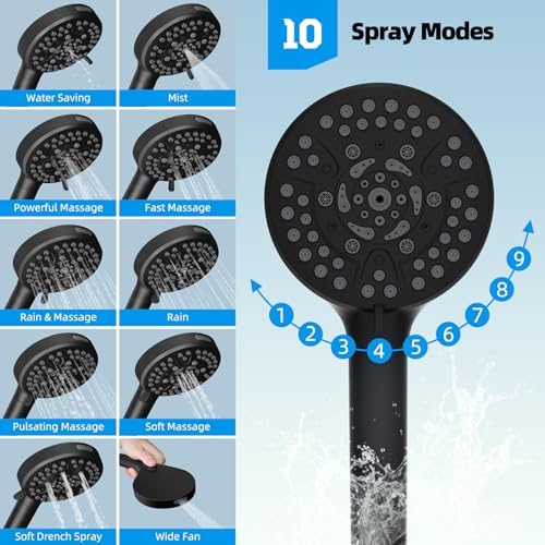 Hibbent All Metal cUPC Certified Shower Head, 10'' Rainfall Shower Head - Image 5
