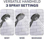 HammerHead Metal Dual Shower Head Combo With 3-Spray Handheld and Rainfall - Image 4