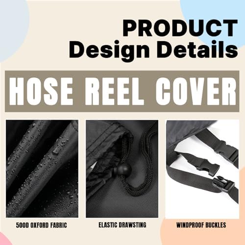 Water Hose Holder Freestanding Cover 34x10.6x38in,Black - Image 4