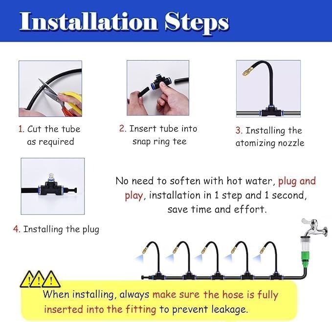 Irrigation System Kit, Automatic Drip Irrigation System, 360° Bendable Garden Irrigation Systems, Garden Watering System Adjustable Bendable Nozzle Copper Sprayer System for Garde, 197inch/5m/16.4ft - Image 3
